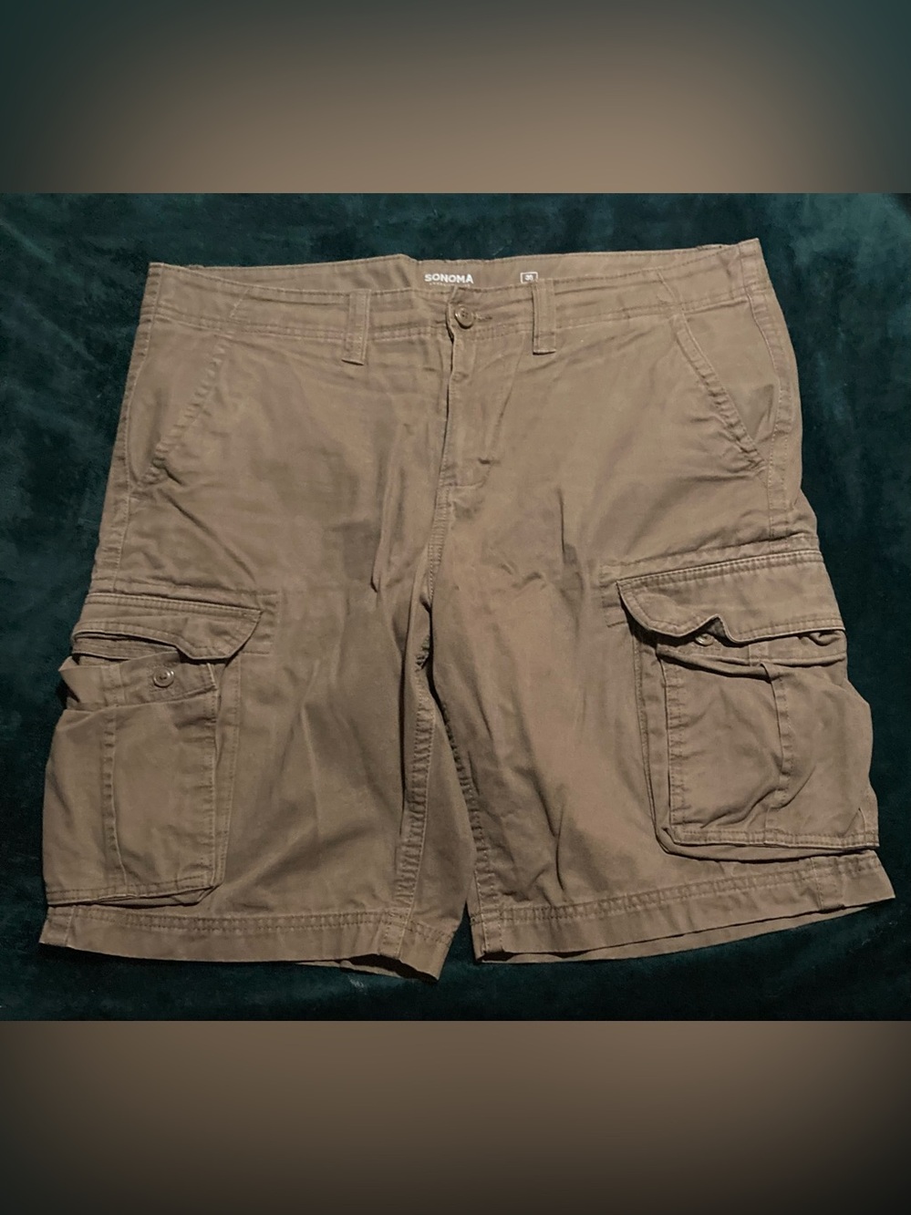 Sonoma Men's Good 4 Life Cargo Shorts - Olive Brown Size 36 NWOT